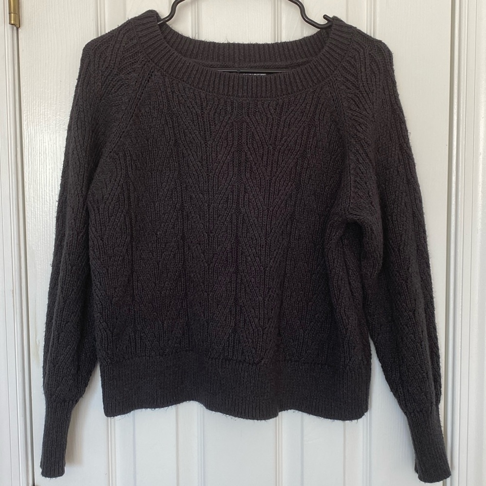Dark Charcoal Gray Cropped Sweater